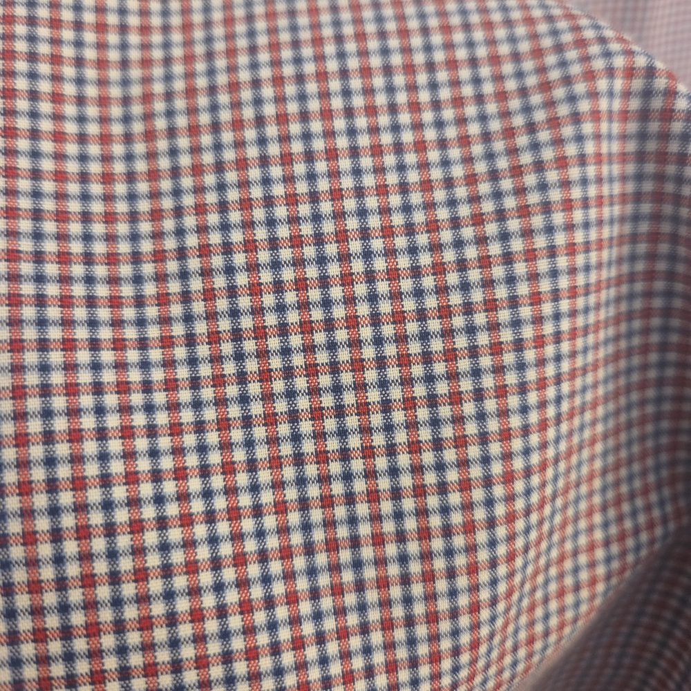 Banana Republic Large Slim Fit Non-Iron Cotton Dress Shirt Red Blue Check - Picture 4 of 4